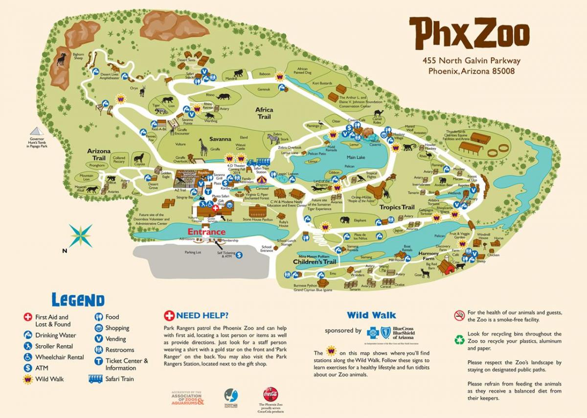 карта на зоопарк Феникс