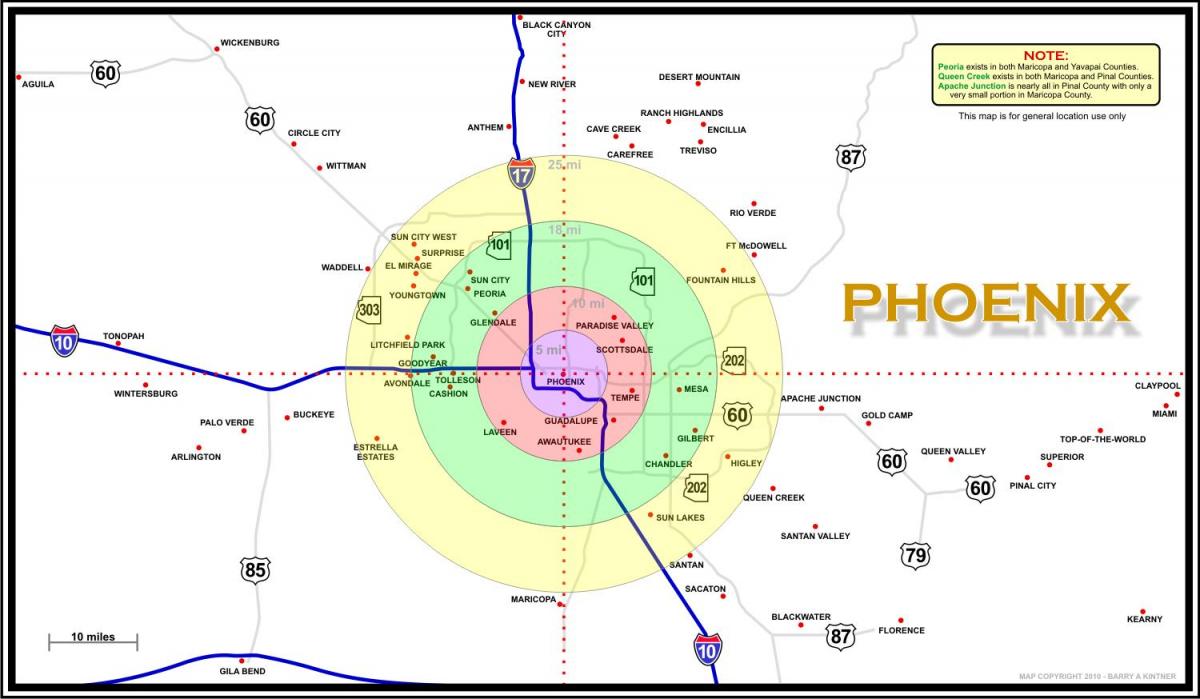 карта на местността Феникс